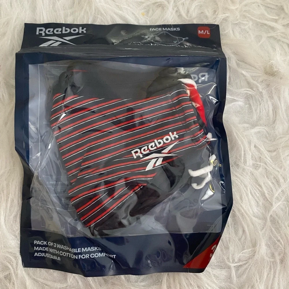 🆕REEBOK MASK 3 PACK STRIPE AND SOLID